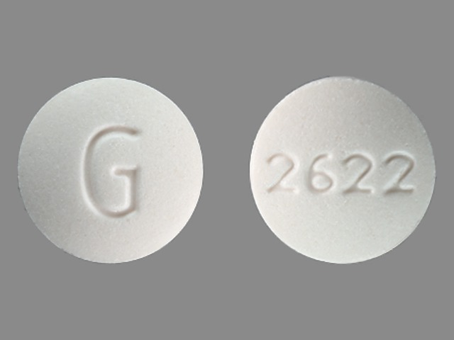 White Round pill with imprint G;2622 — Terbutaline sulfate Terbutaline sulfate 5 mg; (view 2)