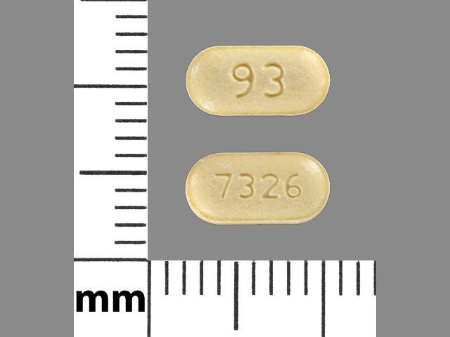 Yellow Oval pill with imprint 93;7326 — Trandolapril Trandolapril 2 mg; (view 2)