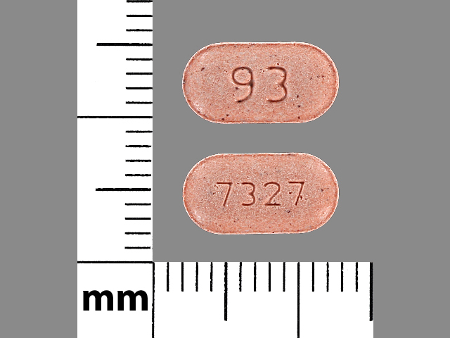 Red Oval pill with imprint 93;7327 — Trandolapril 4 mg (view 3)