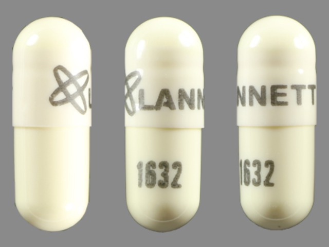 White Capsule pill with imprint LANNETT;1632 — Triamterene and hydrochlorothiazide Triamterene 37.5 mg;hydrochlorothiazide 25 mg; (view 2)