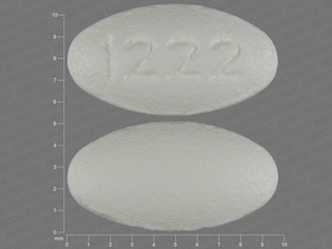 White Oval pill with imprint 1222 — Fluvoxamine maleate Fluvoxamine maleate 25 mg; (view 2)