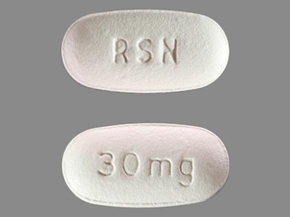 White Oval pill with imprint RSN;30;MG — Actonel Risedronate sodium 30 mg; (view 7)