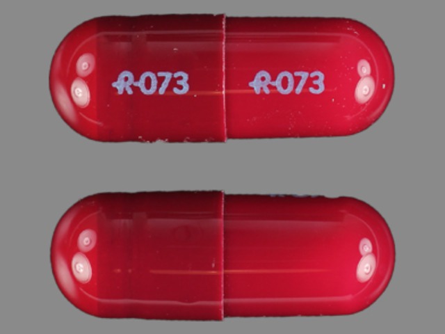 Brown Capsule pill with imprint R;073 — Oxazepam Oxazepam 30 mg; (view 3)