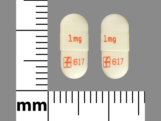 White Capsule pill with imprint f;617;1;mg — Prograf Tacrolimus 1 mg; (view 2)