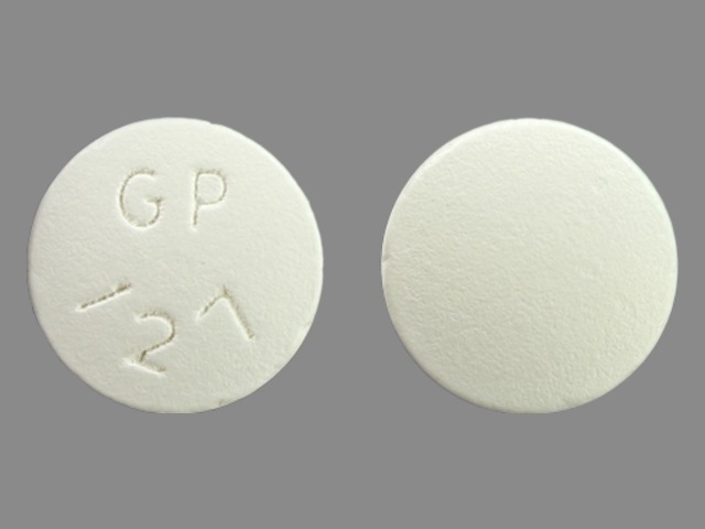 White Round pill with imprint GP127 — Metformin hydrochloride Metformin hydrochloride 850 mg; (view 2)