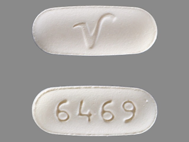 White Oval pill with imprint 6469;V — Zolpidem tartrate Zolpidem tartrate 10 mg; (view 2)