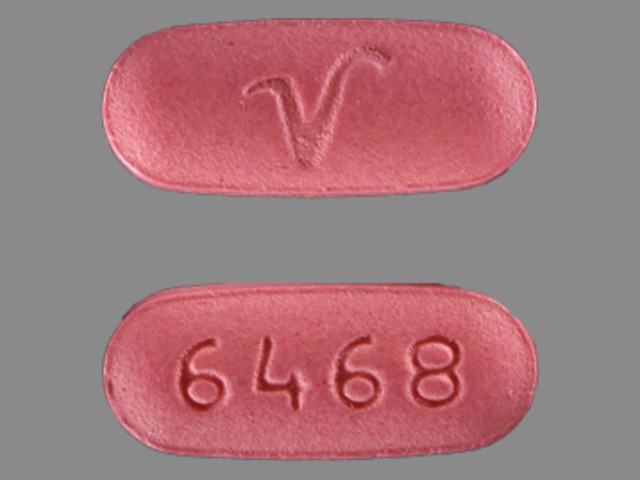 Pink Oval pill with imprint 6468;V — Zolpidem tartrate Zolpidem tartrate 5 mg; (view 2)