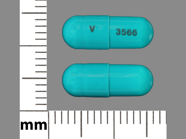 Blue Capsule pill with imprint V;3566 — Hydrochlorothiazide 12.5 mg (view 3)