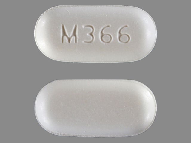 White Oval pill with imprint M366 — Hydrocodone bitartrate and acetaminophen Hydrocodone bitartrate 7.5 mg;acetaminophen 325 mg; (view 3)