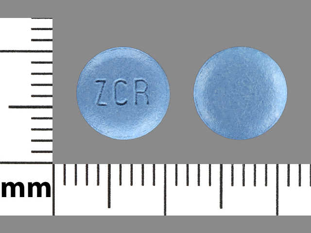 Blue Round pill with imprint ZCR — Zolpidem tartrate Zolpidem tartrate 12.5 mg; (view 3)
