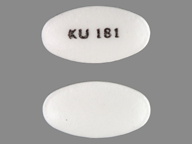 White Oval pill with imprint KU;181 — Pantoprazole sodium Pantoprazole sodium 40 mg; (view 2)