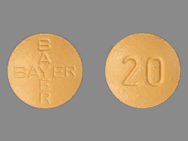 Orange Round pill with imprint BAYER;20 — Levitra Vardenafil hydrochloride 20 mg; (view 3)