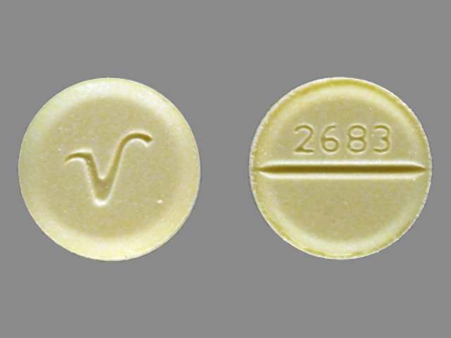 Yellow Round pill with imprint 2683;V — Diazepam Diazepam 5 mg; (view 2)