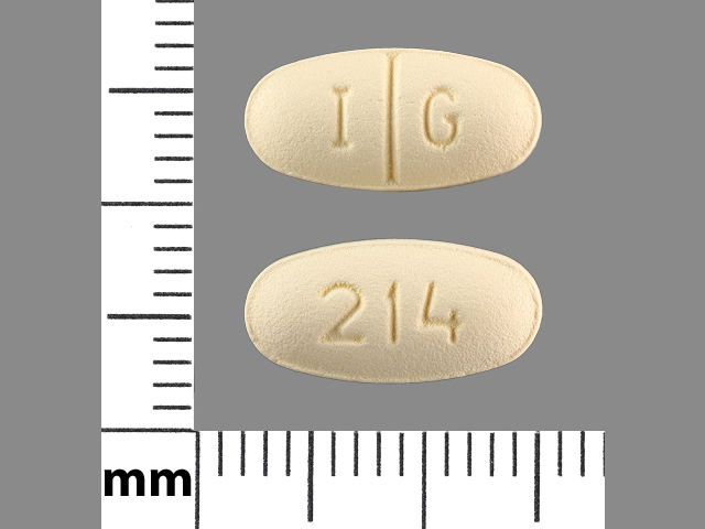 Yellow Oval pill with imprint I;G;214 — Sertraline Sertraline hydrochloride 100 mg; (view 3)