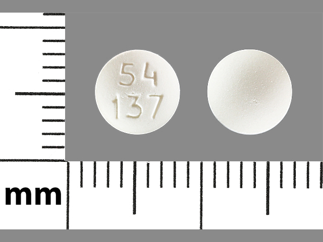 White Round pill with imprint 54;137 — Quetiapine fumarate Quetiapine fumarate 25 mg; (view 2)