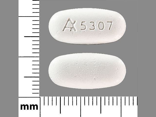 White Oval pill with imprint Apotex;5307 — Acyclovir Acyclovir 800 mg; (view 2)