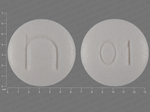 White Round pill with imprint n;01 — Methylergonovine maleate Methylergonovine maleate 0.2 mg; (view 2)