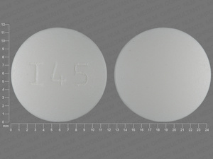 White Round pill with imprint I45 — Metformin hydrochloride Metformin hydrochloride 500 mg; (view 2)