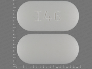 White Oval pill with imprint I46 — Metformin hydrochloride Metformin hydrochloride 850 mg; (view 2)