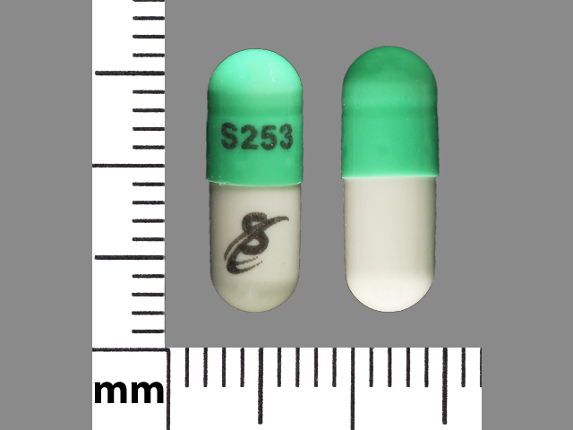 Green Capsule pill with imprint S253;S — Chlordiazepoxide hydrochloride Chlordiazepoxide hydrochloride 25 mg; (view 3)