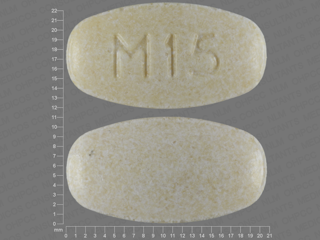 Yellow Oval pill with imprint M15 — Potassium citrate 15 meq (view 2)