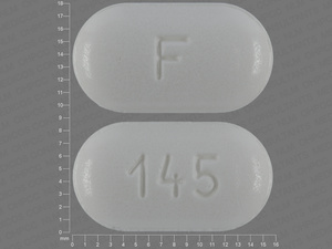 White Oval pill with imprint F;145 — Fenofibrate 145 mg (view 2)