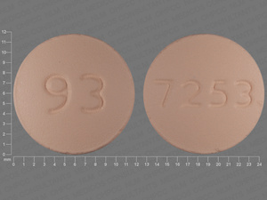 Orange Round pill with imprint 93;7253 — Fexofenadine hydrochloride Fexofenadine hydrochloride 180 mg; (view 4)