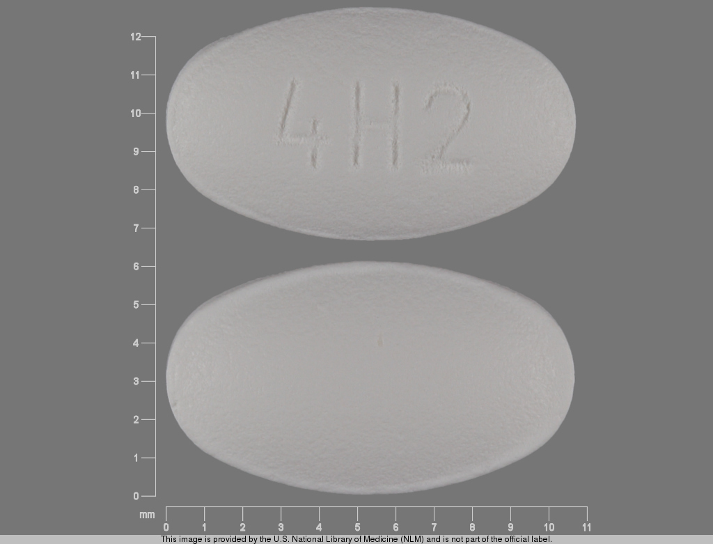 White Oval pill with imprint 4H2 — Cetirizine hydrochloride 10 mg (view 2)
