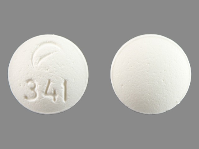 White Round pill with imprint 341 — Desipramine hydrochloride 10 mg (view 2)