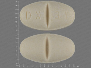 Yellow Oval pill with imprint DX;31 — Isosorbide mononitrate Isosorbide mononitrate 60 mg (view 2)