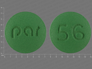 Green Round pill with imprint Par;56 — Imipramine hydrochloride Imipramine hydrochloride 50 mg; (view 3)