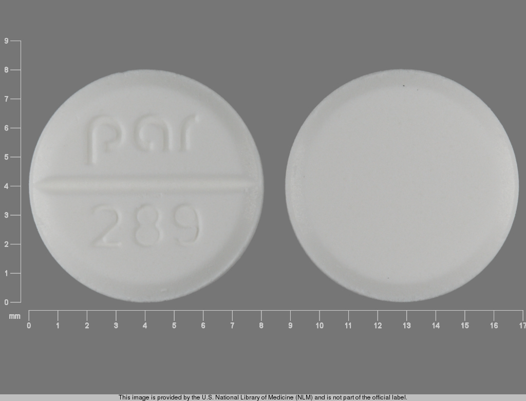 White Round pill with imprint par;289 — Megestrol acetate 20 mg (view 2)