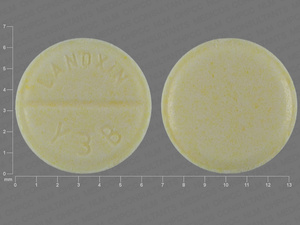 Yellow Round pill with imprint LANOXIN;Y3B — Digoxin Digoxin 0.125 mg; (view 3)