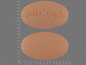Brown Oval pill with imprint Par;545 — Ranitidine Ranitidine hydrochloride 300 mg; (view 2)