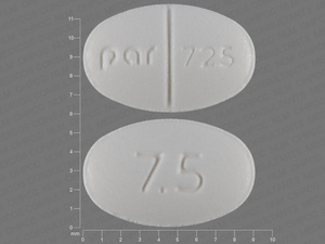 White Oval pill with imprint Par;725;7;5 — Buspirone hydrochloride Buspirone hydrochloride 7.5 mg; (view 3)