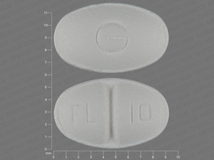 White Oval pill with imprint FL;10;G — Fluoxetine Fluoxetine hydrochloride 10 mg; (view 2)
