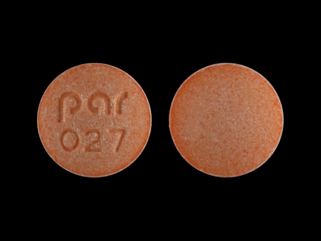 Orange Round pill with imprint par;027 — Hydralazine hydrochloride 25 mg (view 2)