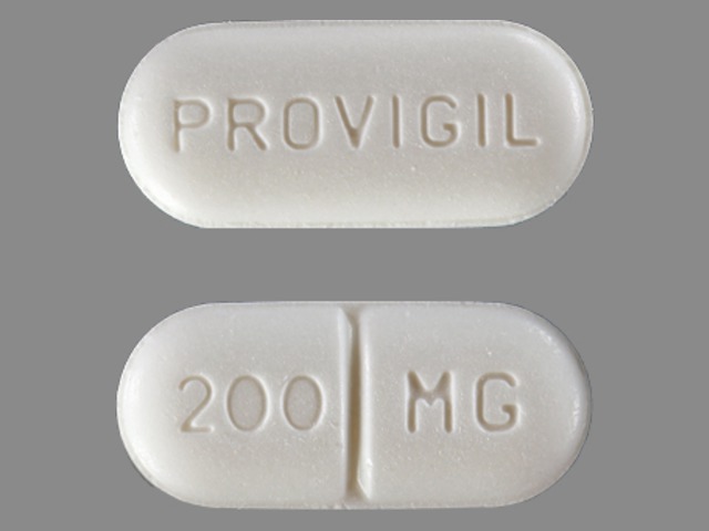 White Oval pill with imprint PROVIGIL;200;MG — Modafinil Modafinil 200 mg; (view 2)