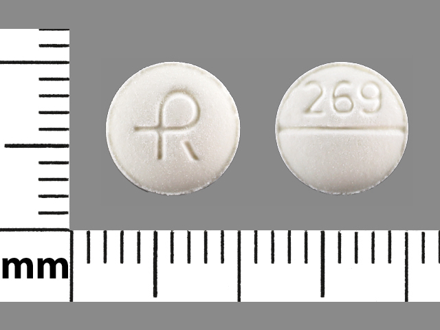 White Round pill with imprint R269 — Metoclopramide Metoclopramide hydrochloride 10 mg; (view 2)