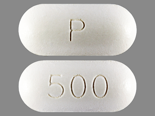White Capsule pill with imprint P;500 — Ciprofloxacin Ciprofloxacin hydrochloride 500 mg; (view 2)