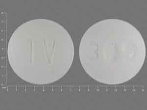 White Round pill with imprint TV;309 — Hydroxyzine hydrochloride 50 mg (view 3)