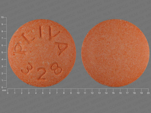 Orange Round pill with imprint PLIVA;328 — Hydralazine hydrochloride Hydralazine hydrochloride 50 mg; (view 2)