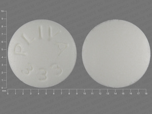 White Round pill with imprint PLIVA;333 — Metronidazole Metronidazole 250 mg; (view 3)