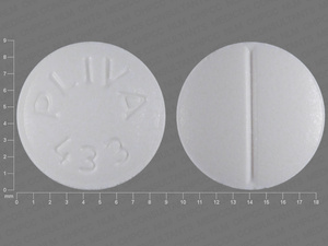 White Round pill with imprint PLIVA;433 — Trazodone hydrochloride Trazodone hydrochloride 50 mg; (view 6)