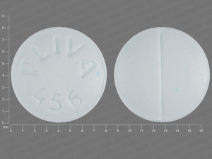 Blue Round pill with imprint PLIVA;456 — Oxybutynin chloride Oxybutynin chloride 5 mg; (view 3)