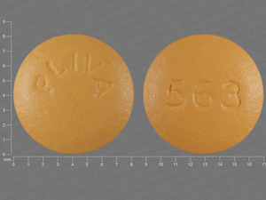 Yellow Round pill with imprint PLIVA;563 — Cyclobenzaprine hydrochloride Cyclobenzaprine hydrochloride 10 mg; (view 2)