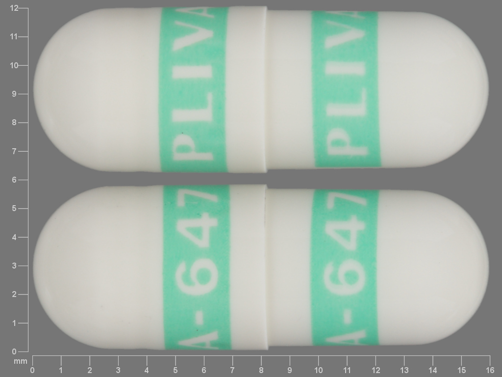 White Capsule pill with imprint PLIVA;647;PLIVA;647 — Fluoxetine Fluoxetine hydrochloride 10 mg; (view 3)