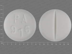White Round pill with imprint PA;916 — Torsemide Torsemide 10 mg; (view 2)