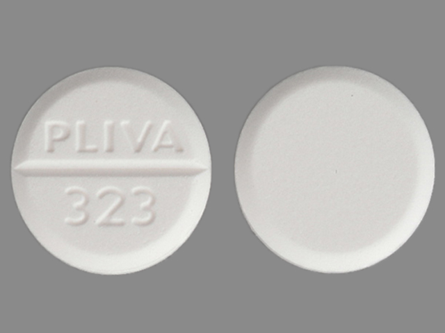 White Round pill with imprint PLIVA;323 — Bethanechol chloride 5 mg (view 2)