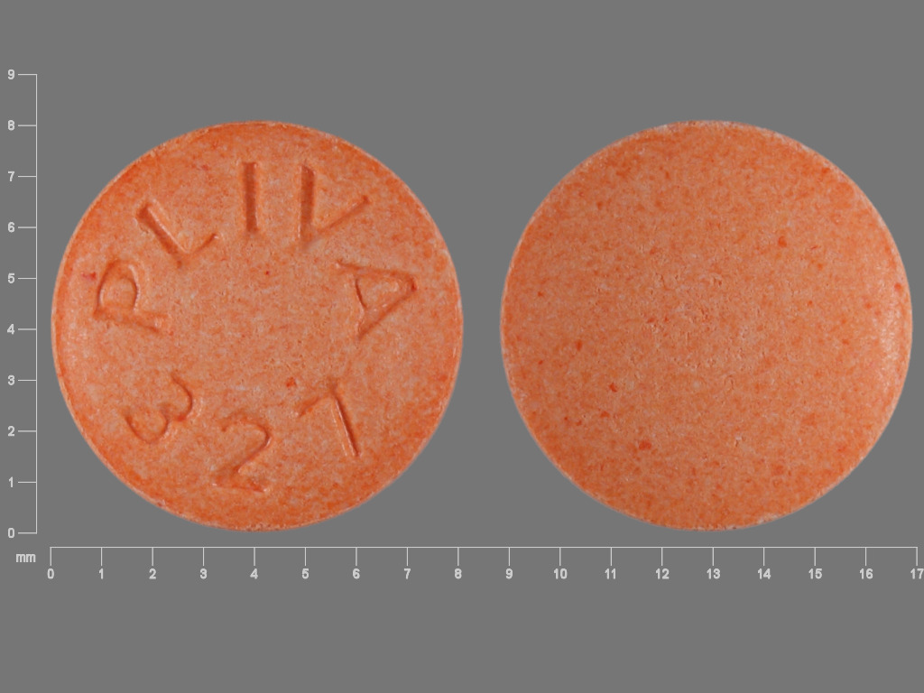Orange Round pill with imprint PLIVA;327 — Hydralazine hydrochloride 25 mg (view 2)